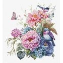 luca S Counted cross stitch kit "Birds-Summer" 23x25 cm SB2422 luca S Counted cross stitch kit "Birds-Summer" 23x25 cm SB2422