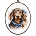luca S Suskaičiuotas siuvinėjimo kryželiu rinkinys su lanku, įtrauktas „Taksas“ 16x17 cm SBC222 luca S Suskaičiuotas siuvinėjimo kryželiu rinkinys su lanku, įtrauktas „Taksas“ 16x17 cm SBC222