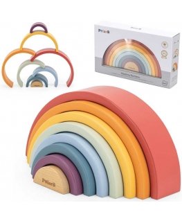 Viga Toys VIGA PolarB medinės vaivorykštės dėlionės kūrybinės Montessori kaladėlės