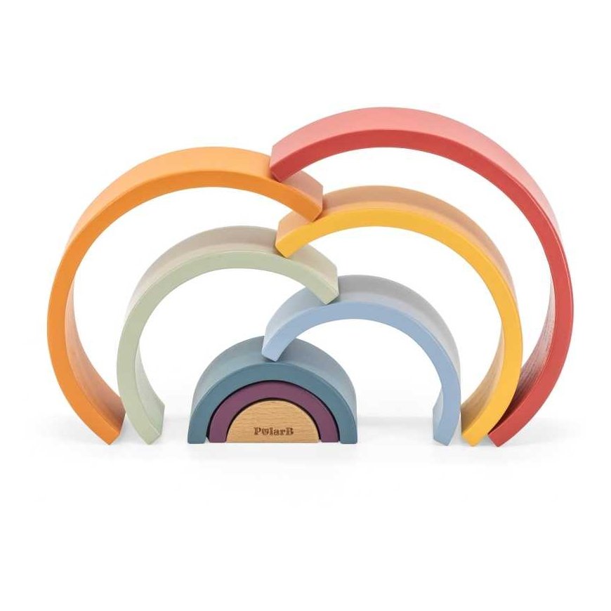 Viga Toys VIGA PolarB wooden rainbow puzzle creative Montessori blocks – 3