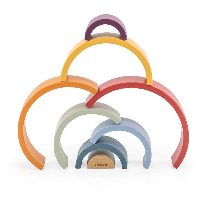 Viga Toys VIGA PolarB wooden rainbow puzzle creative Montessori blocks – 4