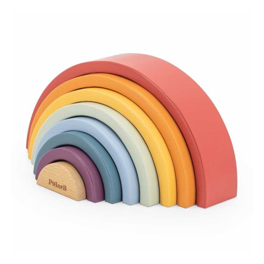 Viga Toys VIGA PolarB wooden rainbow puzzle creative Montessori blocks – 5