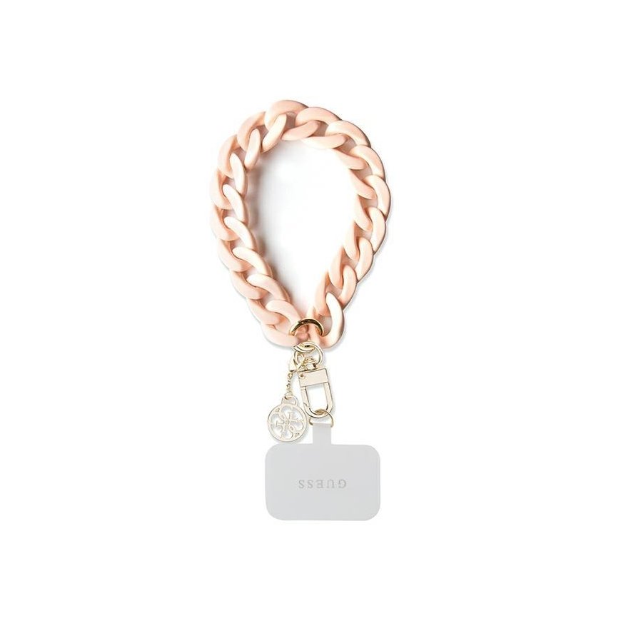 Guess GUOUCBMC4MP Universal Big Hand Strap dėklas - rožinis akrilinis 4G žavesys