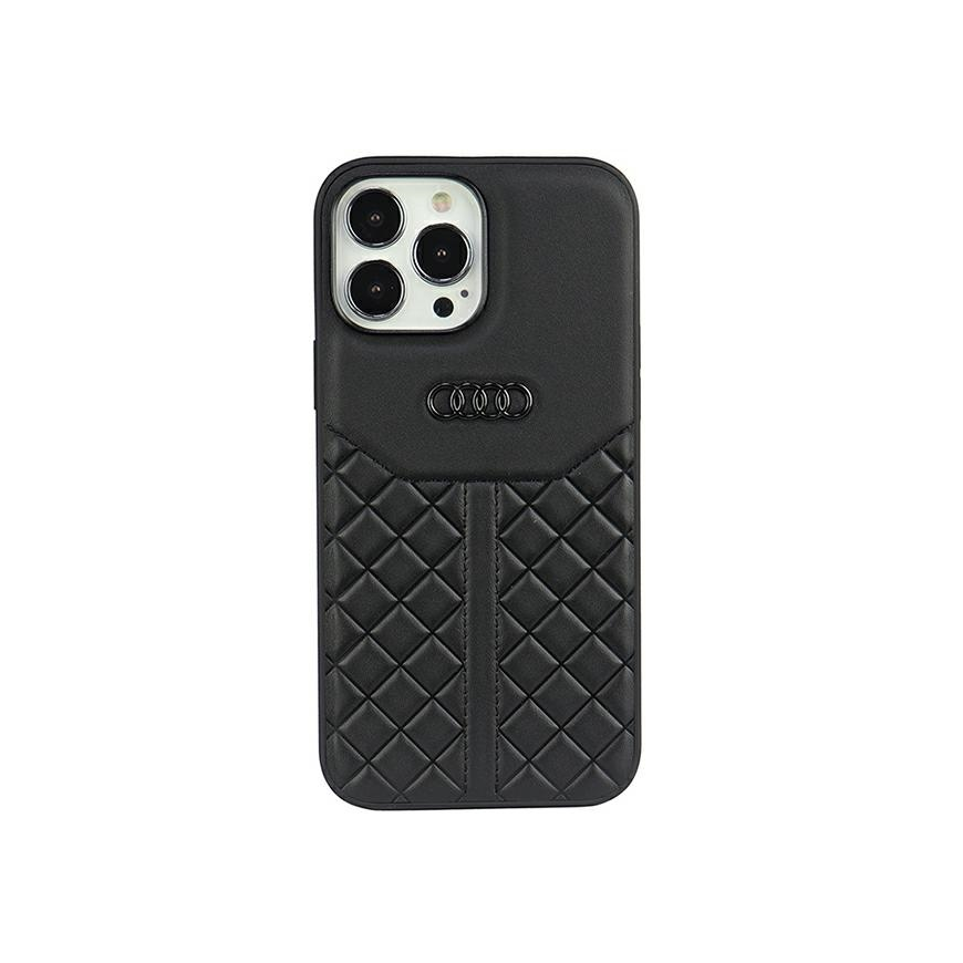 Audi tikros odos iPhone 13 Pro / 13 6.1" juodas/juodas kietas dėklas AU-TPUPCIP13P-Q8/D1-BK