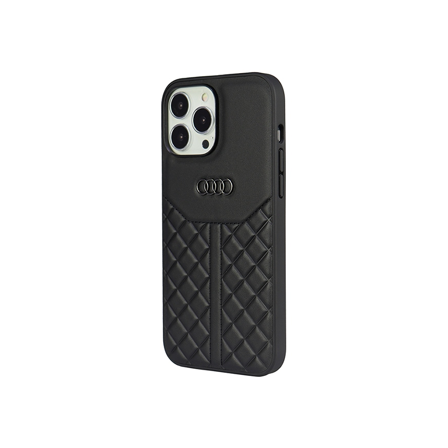 Audi tikros odos iPhone 13 Pro / 13 6.1" juodas/juodas kietas dėklas AU-TPUPCIP13P-Q8/D1-BK – 3