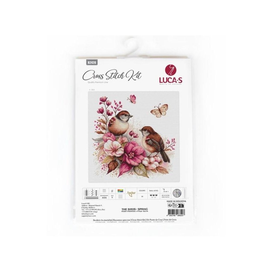luca S Counted Cross Stitch Kit "The Birds- Spring" 22x21cm SB2420