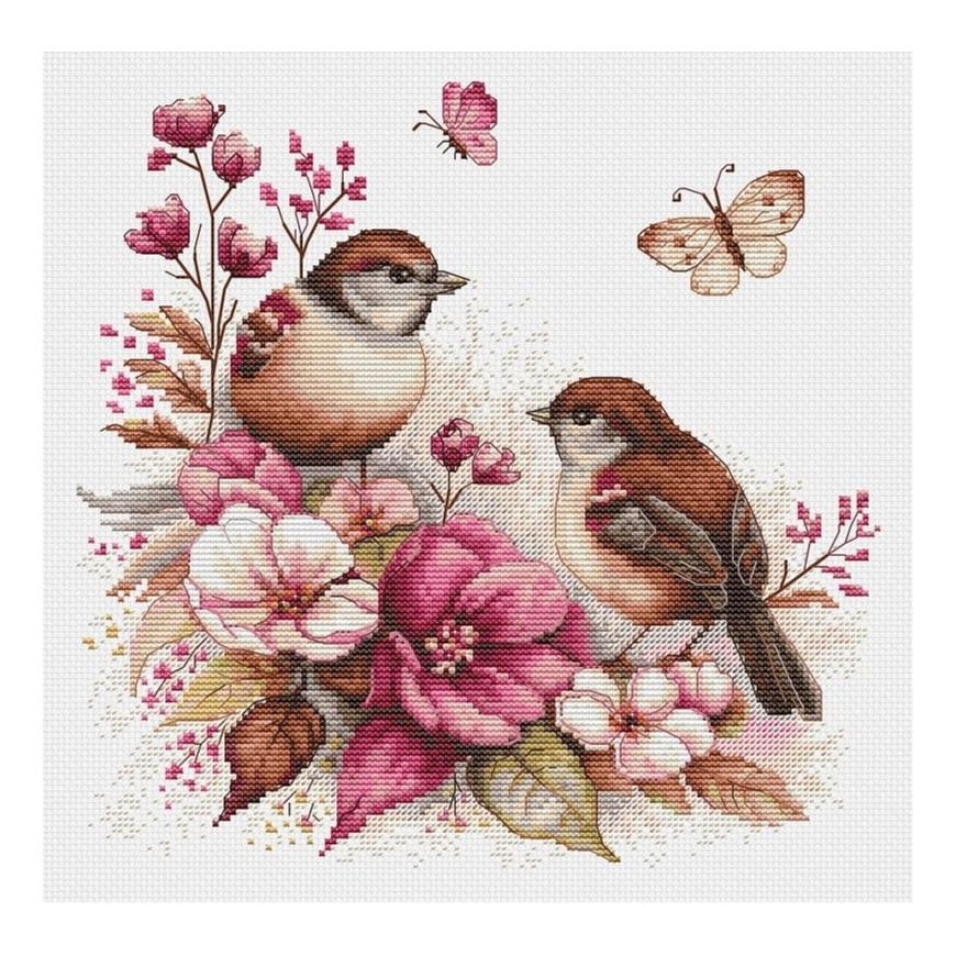 luca S Counted Cross Stitch Kit "The Birds- Spring" 22x21cm SB2420 – 2