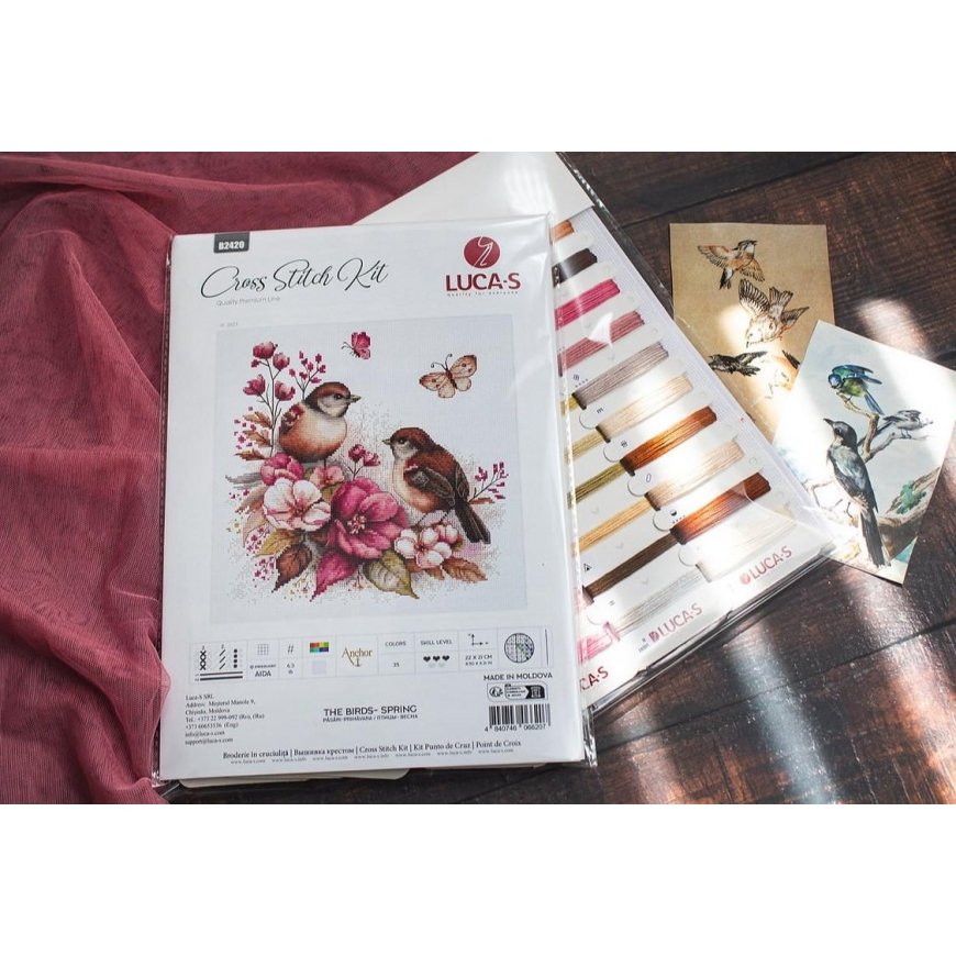 luca S Counted Cross Stitch Kit "The Birds- Spring" 22x21cm SB2420 – 5