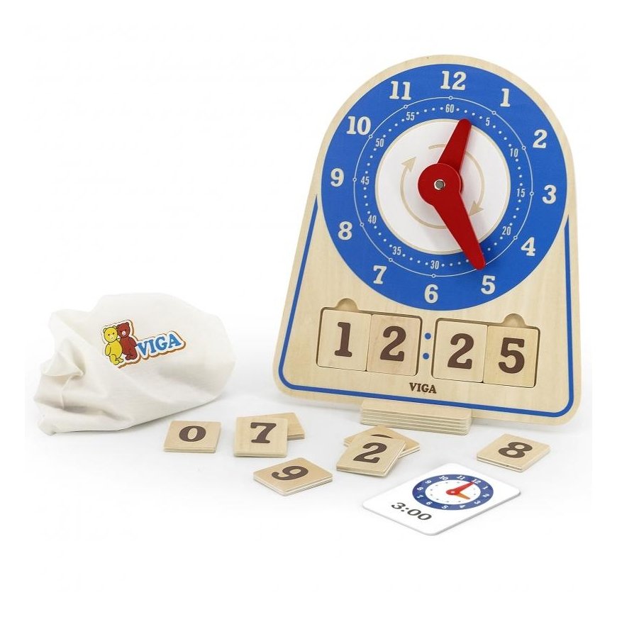 VIGA Wooden educational clock "Viga&quot