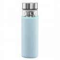 Hama 00181598 drinking bottle Daily usage 450 ml Borosilicate glass, Silicone Blue, Transparent