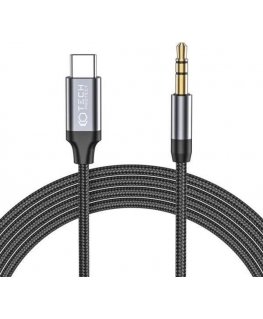 Kabelis USB Tech-Protect USB-C – mini lizdas 3,5 mm 1 m Juodas (THP1582)