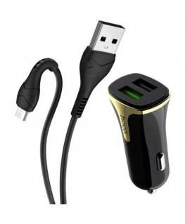 Hoco Z31 Car charger + Micro USB cable 2xUSB QC3.0 18W