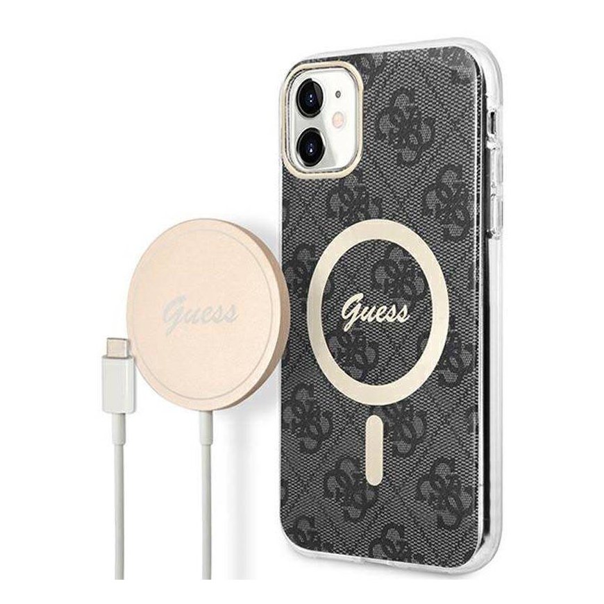 Zestaw Guess GUBPN61H4EACSK Case+Charger iPhone 11 6,1" czarny|b – 2