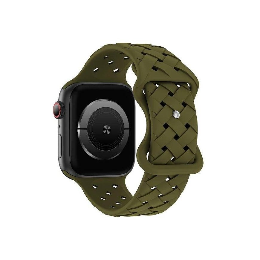 Beline pasek Apple Watch Silicone Woven 42|44|45|49mm oliwkowy |
