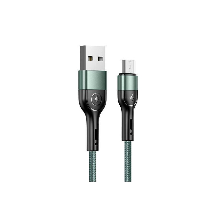 USAMS Kabel pleciony U55 2A micro USB 1szt. for set U55 zielony| – 2