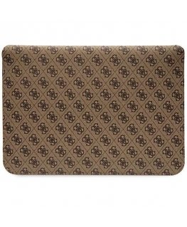 Guess Sleeve GUCS14PS4SGW 14" brown|brown 4G Stripe Metal Logo