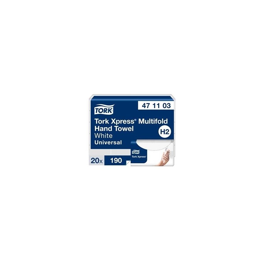 Leaflet towel paper Tork Xpress Multifold Universal H2 2 layers, 23,4 x 21,3 cm (20 pcs)