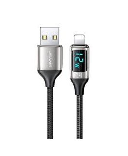USAMS Kabel pleciony U78 lightning 1.2m LED 2.4A Fast Charging s