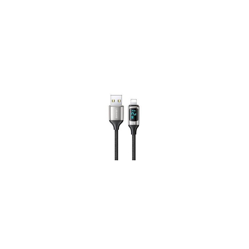 USAMS Kabel pleciony U78 lightning 1.2m LED 2.4A Fast Charging s