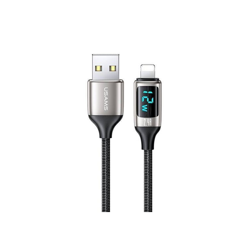 USAMS Kabel pleciony U78 lightning 1.2m LED 2.4A Fast Charging s – 2