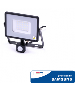 30W LED spotlight V-TAC, 3000K (warm white), with motion sensor, black body, SAMSUNG LED chip