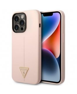 Guess GUHCP14LSLTGP iPhone 14 Pro 6,1" różowy|pink hardcase Sili