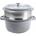Garnek żeliwny okrągły z wkładem STAUB La Cocotte 40508-819-0 - 3,8 ltr. grafitowy Garnek żeliwny okrągły z wkładem STAUB La Cocotte 40508-819-0 - 3,8 ltr. grafitowy