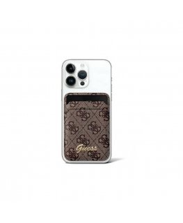 Guess Wallet Card Slot Stand GUWMSHG4SHW brązowy|brown MagSafe 4