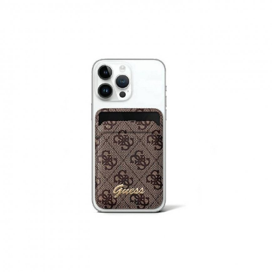 Guess Wallet Card Slot Stand GUWMSHG4SHW brązowy|brown MagSafe 4
