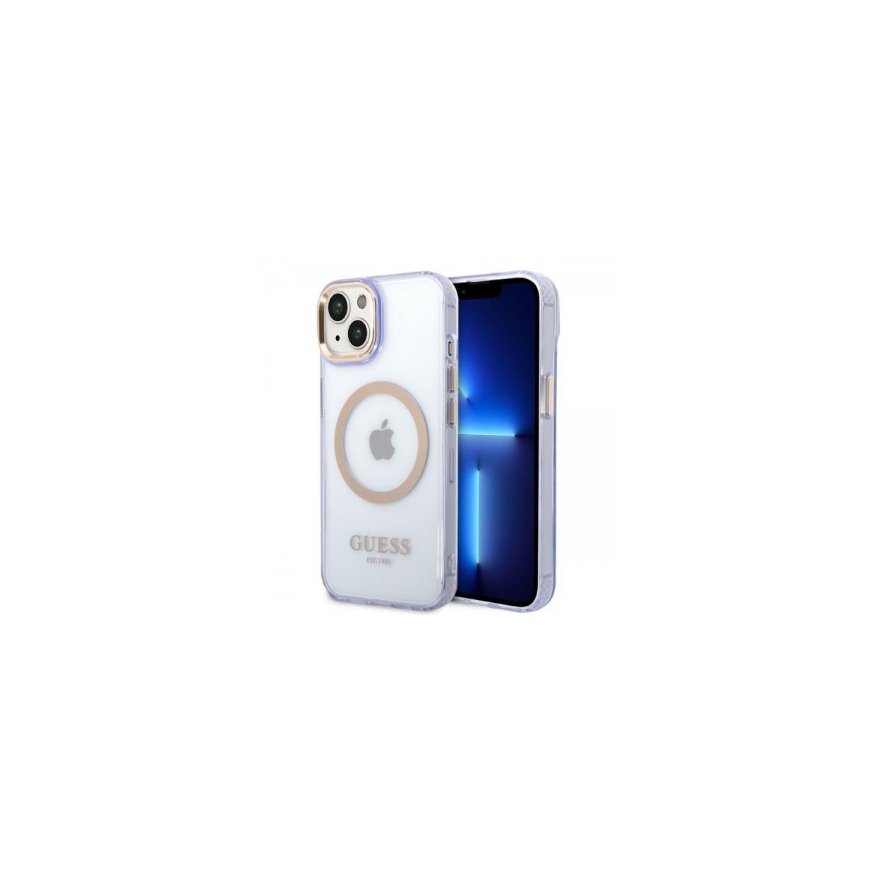 Guess GUHMP14SHTCMU iPhone 14 6,1" purpurowy|purple hard case Go