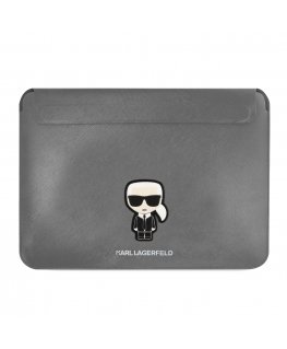 Karl Lagerfeld Saffiano Ikonik Computer Sleeve 13|14" Silver