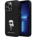 Karl Lagerfeld Case for iPhone 13 Pro 6.1" KLHCP13LSMHKNPK Black HC Silicone Ikonik Metal Pin