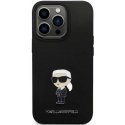 Karl Lagerfeld dėklas, skirtas iPhone 13 Pro 6,1" KLHCP13LSMHKNPK juodas HC Silicone Ikonik Metal Pin