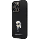 Karl Lagerfeld dėklas, skirtas iPhone 13 Pro 6,1" KLHCP13LSMHKNPK juodas HC Silicone Ikonik Metal Pin