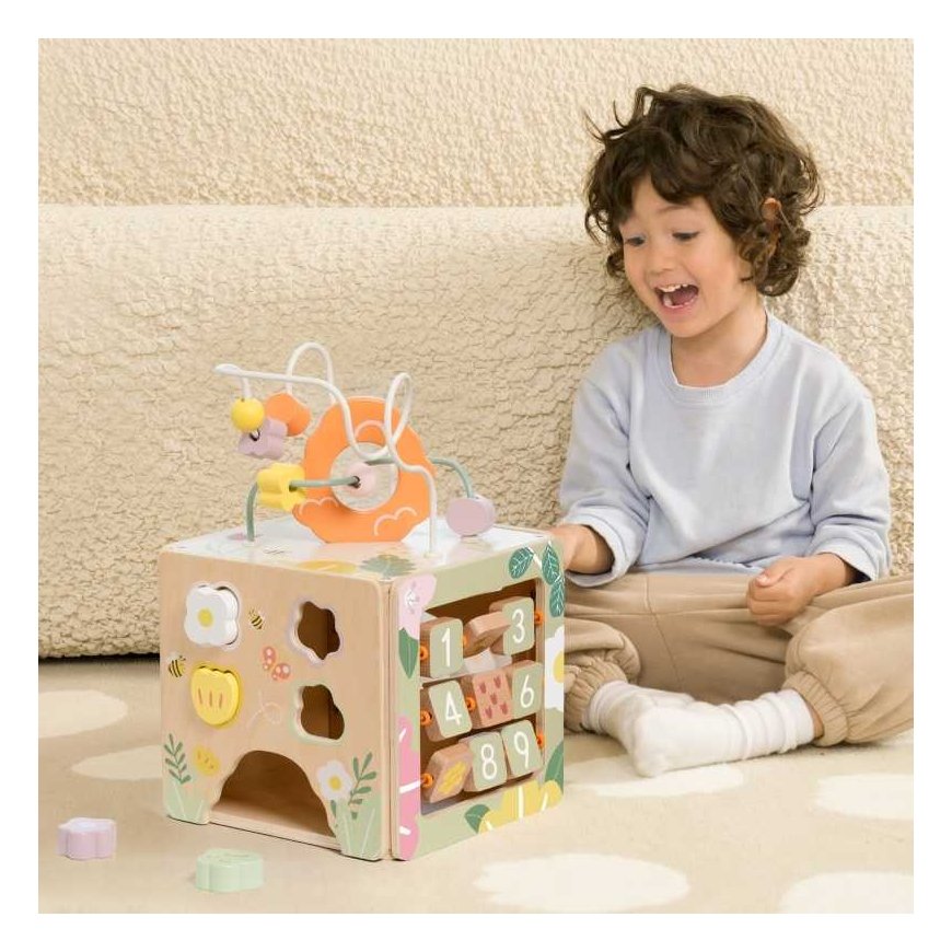CLASSIC WORLD Wooden Sensory Educational Cube 5in1 – 2
