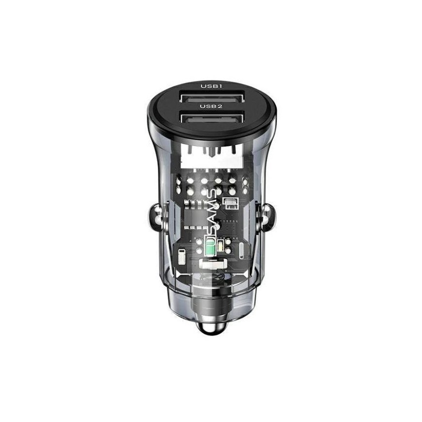 USAMS Ład. sam. C31 3A 2xUSB-A Fast Charge czarny|black CC162CC0
