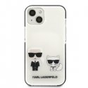 Karl Lagerfeld KLHCP13STPEKCW iPhone 13 mini 5,4" kietas dėklas, baltas Karl&Choupette Karl Lagerfeld KLHCP13STPEKCW iPhone 13 mini 5,4" kietas dėklas, baltas Karl&Choupette