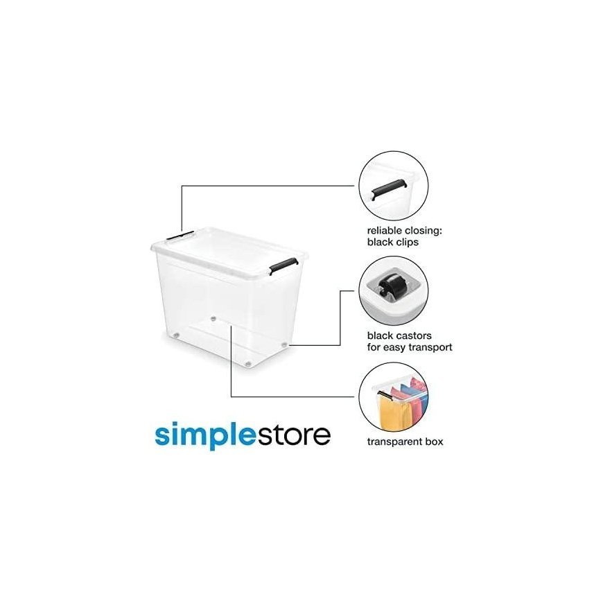 SIMPLESTORE LAIKYMO DĖŽĖ SU RITINĖMIS DĖŽE 58X39X42CM 80L (1742) – 4