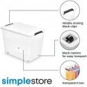 SIMPLESTORE STORAGE BOX WITH ROLLS IN BOX 58X39X42CM 80L (1742) SIMPLESTORE STORAGE BOX WITH ROLLS IN BOX 58X39X42CM 80L (1742)