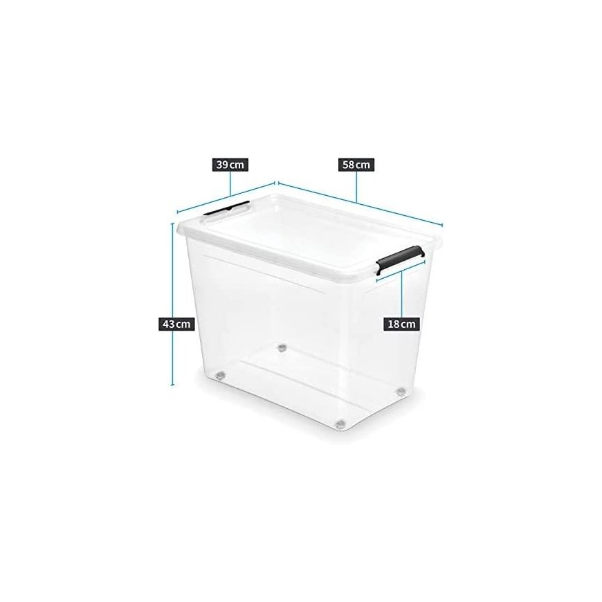 SIMPLESTORE STORAGE BOX WITH ROLLS IN BOX 58X39X42CM 80L (1742) – 5