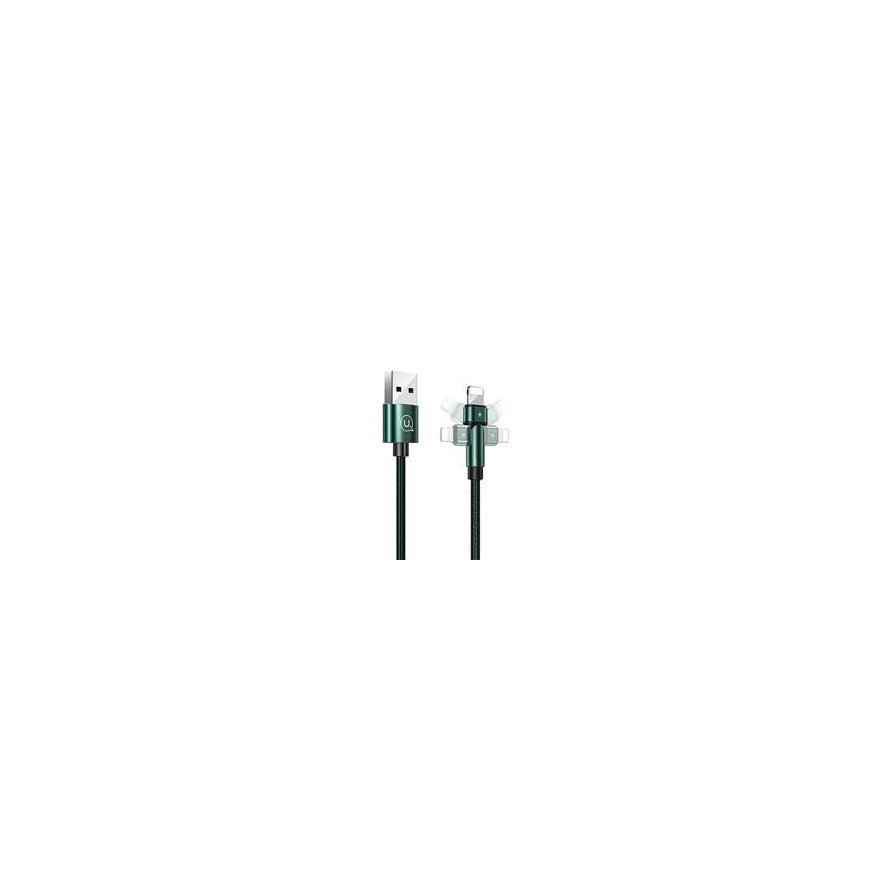 USAMS Kabel pleciony U-Tone lightning 1.2m Power-off 2A Fast Cha – 2
