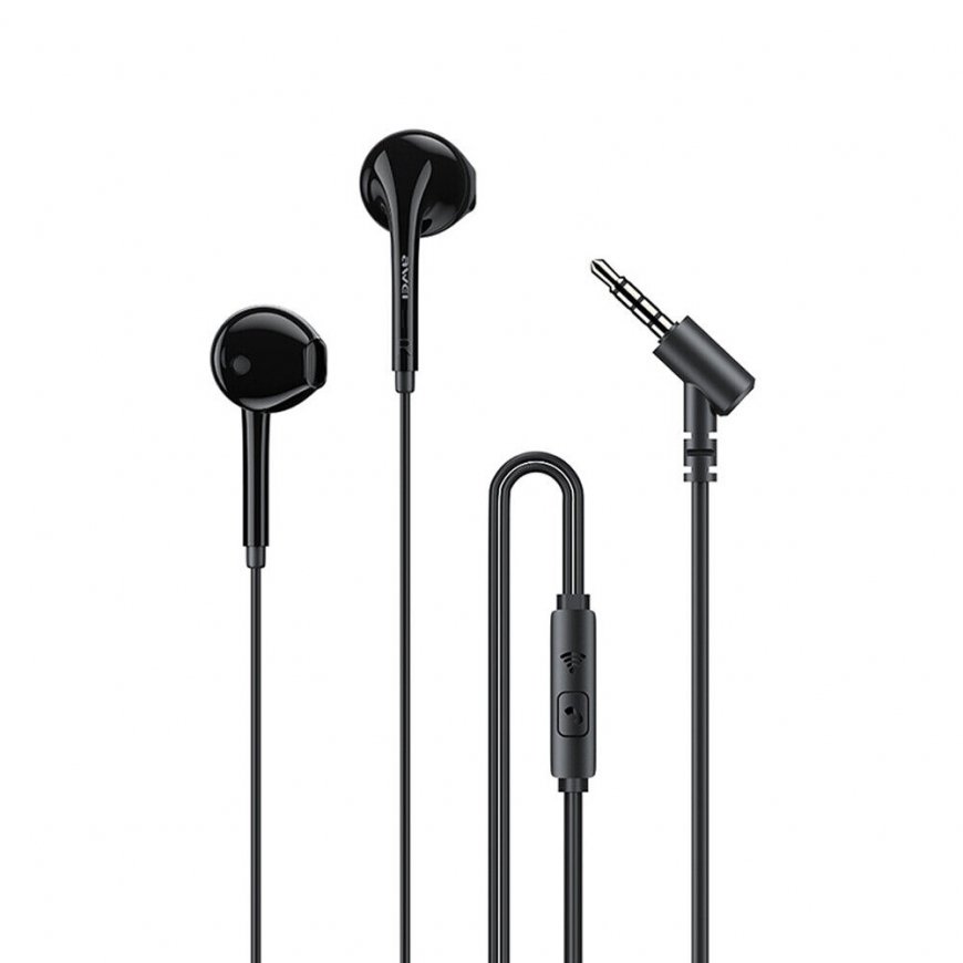 AWEI PC-7 stereo headphones 3.5mm jack black|black