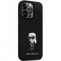 Karl Lagerfeld dėklas, skirtas iPhone 14 Pro Max 6,7" KLHCP14XSMHKNPK juodas HC Silicone Ikonik Metal Pin