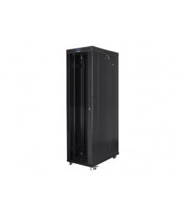 Standing rack cabinet 19 inches 47U 800x1200mm, glass LCD doors (FLAT PACK) black