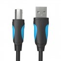 USB 2.0 A male to USB-B male printer cable Vention VAS-A16-B500 5m Black PVC USB 2.0 A male to USB-B male printer cable Vention VAS-A16-B500 5m Black PVC