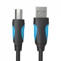 USB 2.0 A male to USB-B male printer cable Vention VAS-A16-B500 5m Black PVC USB 2.0 A male to USB-B male printer cable Vention VAS-A16-B500 5m Black PVC