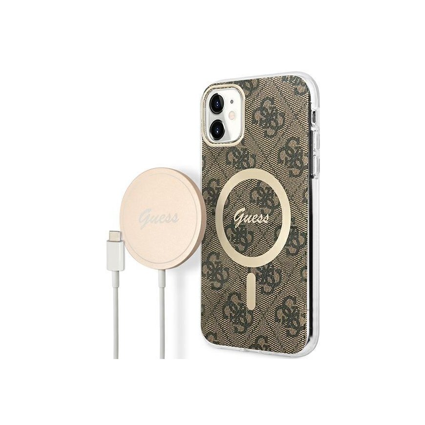 Zestaw Guess GUBPN61H4EACSW Case+Charger iPhone 11 6,1" brązowy| – 2