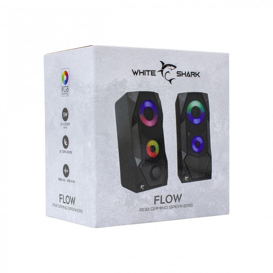 White Shark FLOW skaļrunis Melns Vadu 5 W – 2