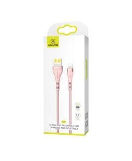 USAMS Kabel pleciony U33 lightning 1,2m 2A Fast Charging różowy|