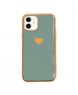 Fusion Heart Case Silicone Case For Apple iPhone 11 Pro Green